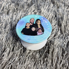 Load image into Gallery viewer, Blue Tie Dye Family Phone Holder