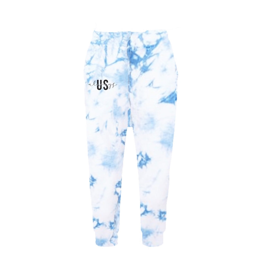 Blue Tie Dye Joggers go