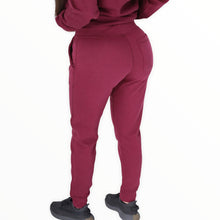 Load image into Gallery viewer, Burgundy Embroidery Joggers