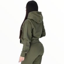 Load image into Gallery viewer, Olive Embroidery Hoodie